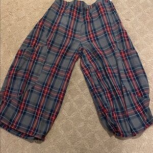 Tulip Women's Plaid Cropped balloon Pants L/XL